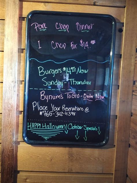 bynum's menu|bynum's martinsville.